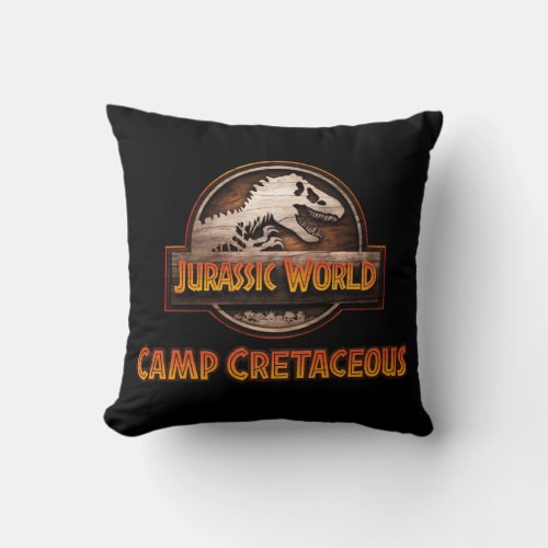 Jurassic World Camp Cretaceous Color Logo Throw Pillow