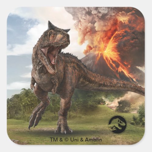 Jurassic World  Carnotaurus Square Sticker