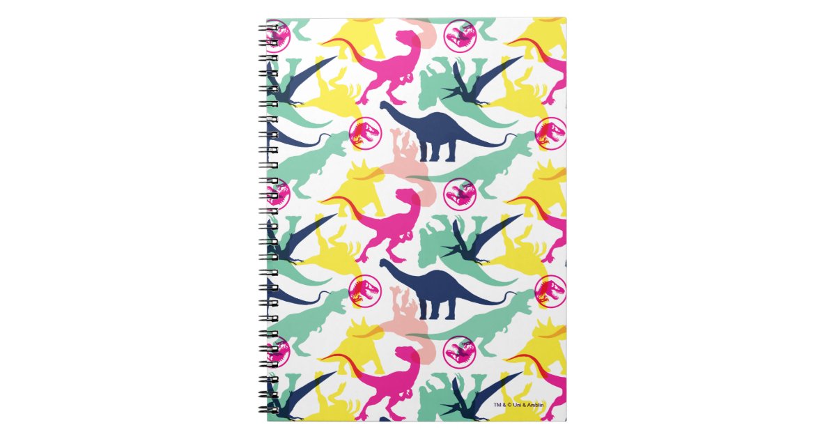 Jurassic World | Colorful Silhouette Pattern Notebook | Zazzle