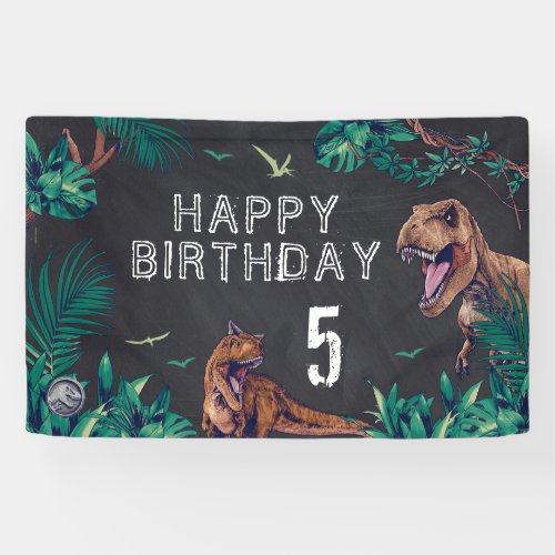 Jurassic World  Dinosaur Chalkboard Birthday Banner