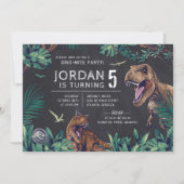 Jurassic World | Dinosaur Chalkboard Birthday Invitation (Front)