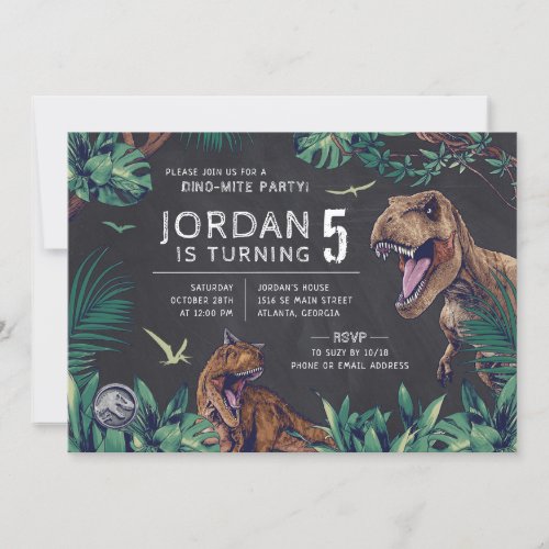 Jurassic World | Dinosaur Chalkboard Invitation