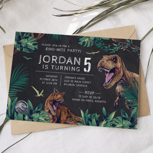 Jurassic World | Dinosaur Chalkboard Invitation