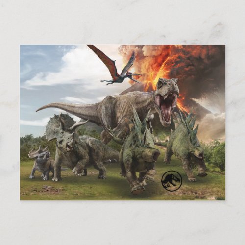 Jurassic World Dinosaur Herd Postcard