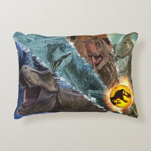 Jurassic World  Dinosaur Quad Graphic Accent Pillow
