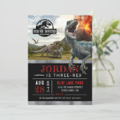 Jurassic World | Dinosaur Three-Rex Birthday Invitation (Standing Front)