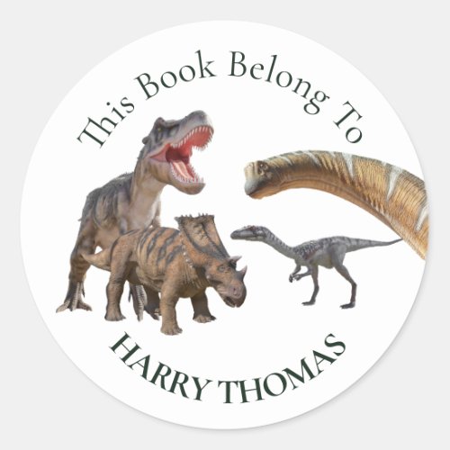 Jurassic World Dinosaurs BOOK Classic Round Sticke Classic Round Sticker