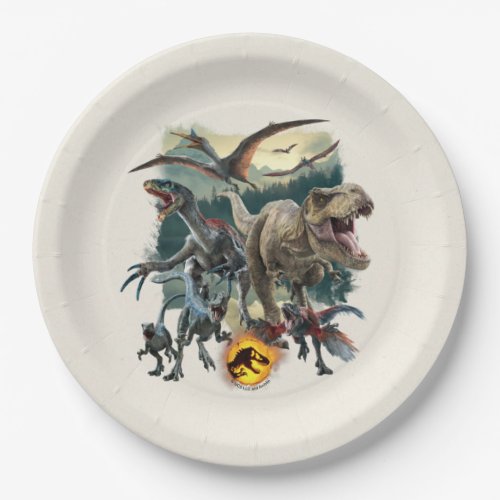 Jurassic World  Dinosaurs Emerging From Forest Paper Plates
