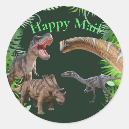 Jurassic World Dinosaurs jungle  Classic Round Sticker