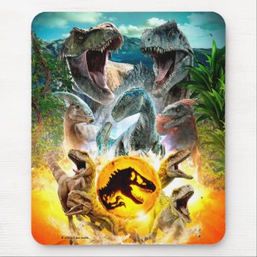 Jurassic World | Dinosaurs & Logo Composition Mouse Pad