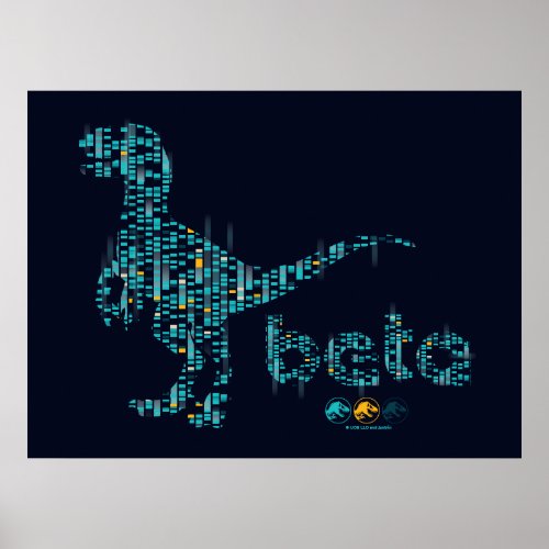 Jurassic World  DNA Sequence Beta Silhouette Poster