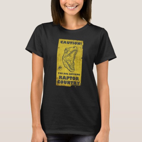Jurassic World Dominion Raptor Caution Poster   T_Shirt
