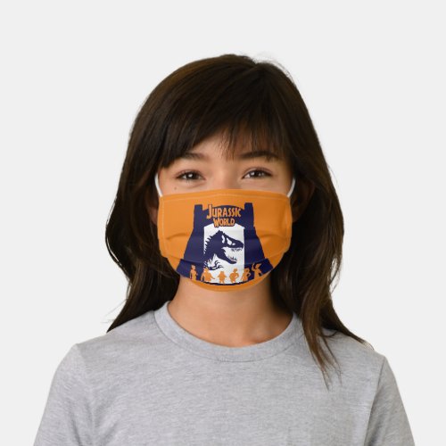 Jurassic World Gates  Campers Silhouette Kids Cloth Face Mask