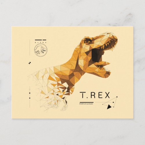 Jurassic World  Geometric T_Rex Graphic Postcard