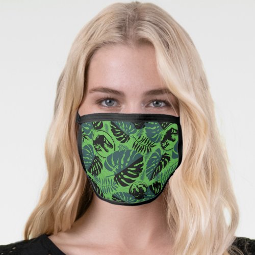 Jurassic World  Green  Black Jungle Pattern Face Mask