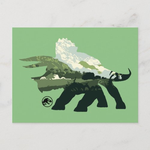 Jurassic World  Green Triceratops Postcard