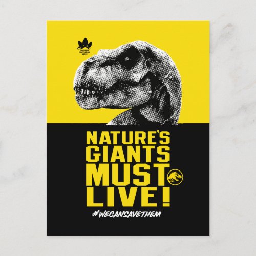 Jurassic World  Natures Giants Must Live Postcard