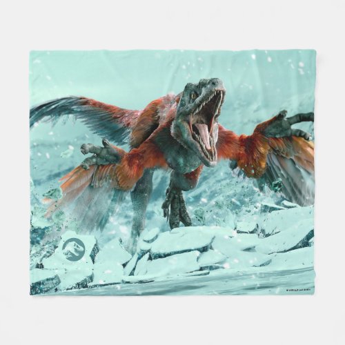 Jurassic World  Pyroraptor Running Graphic Fleece Blanket