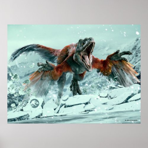 Jurassic World  Pyroraptor Running Graphic Poster