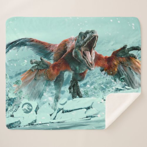 Jurassic World  Pyroraptor Running Graphic Sherpa Blanket