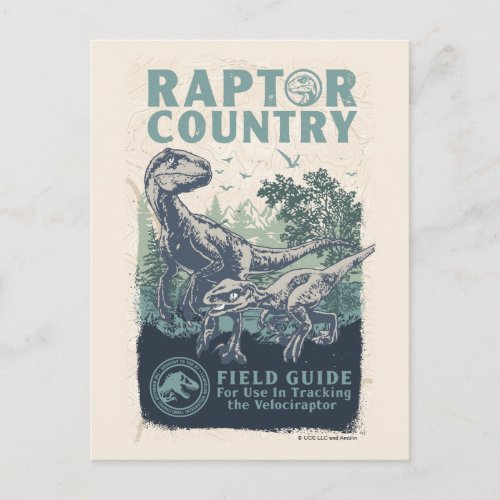 Jurassic World  Raptor Country Field Guide Postcard