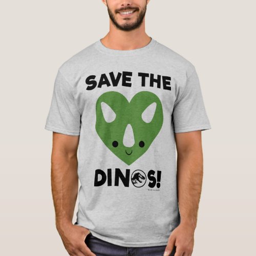 Jurassic World  Save the Dinos _ Green Heart 2 T_Shirt