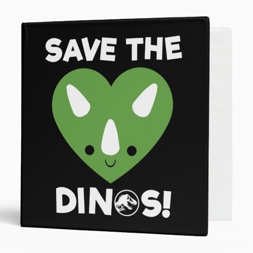 Jurassic World  Save the Dinos _ Green Heart 3 Ring Binder
