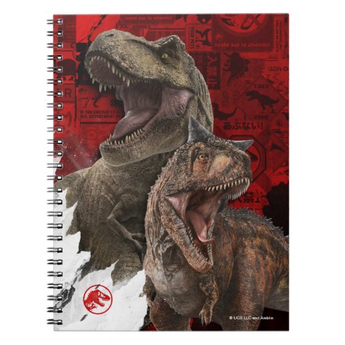 Jurassic World  T_Rex  Carnotaurus Signs Notebook