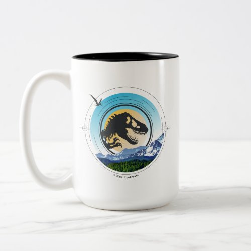 Jurassic World  T_Rex Mountain Range Logo Two_Tone Coffee Mug