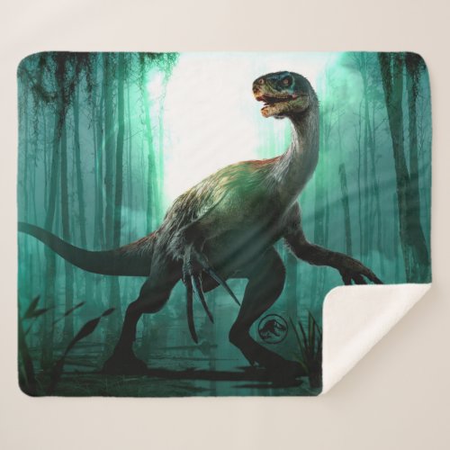 Jurassic World  Therizinosaurus in Forest Sherpa Blanket