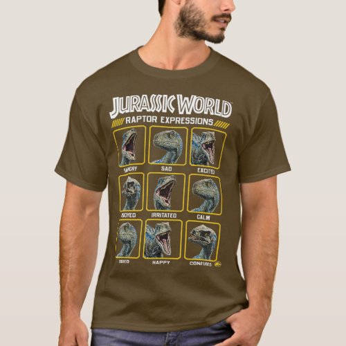 Jurassic World Two Blue Raptor Epressions T_Shirt