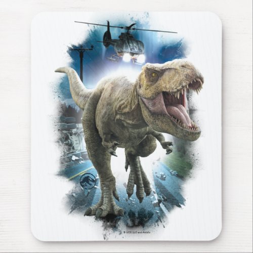 Jurassic World  Tyrannosaurus Rex With Helicoptor Mouse Pad