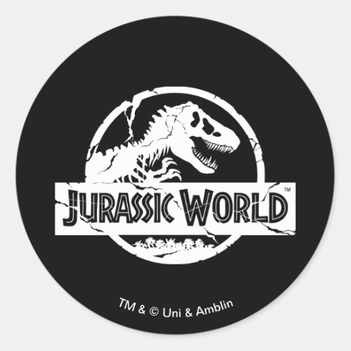 Jurassic World  White Logo Classic Round Sticker
