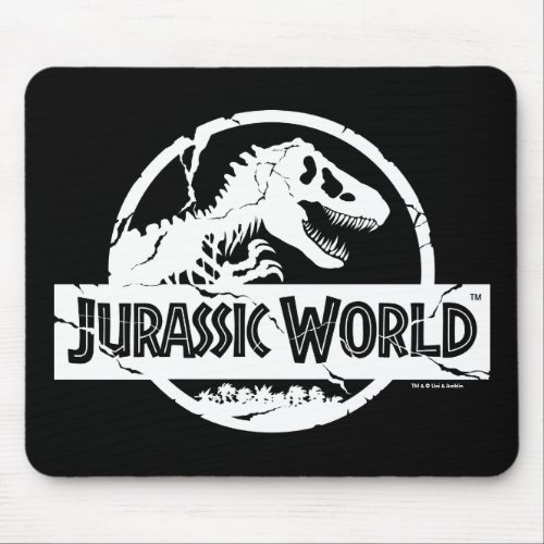 Jurassic World  White Logo Mouse Pad