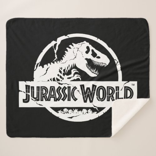 Jurassic World  White Logo Sherpa Blanket
