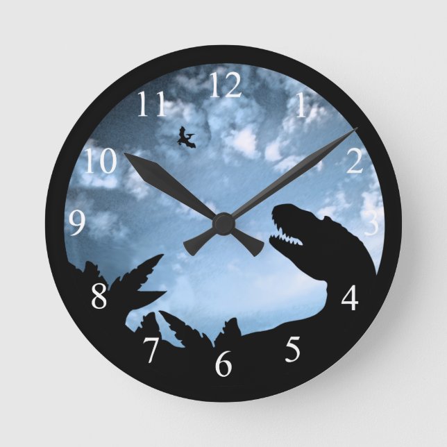 Jurasssic Sky Round Clock (Front)