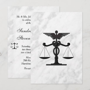 Juris-Medic Marble Wedding Union Invitation