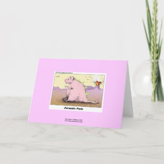 Jurrasic Pork Hilarious Cartoon Greeting Card