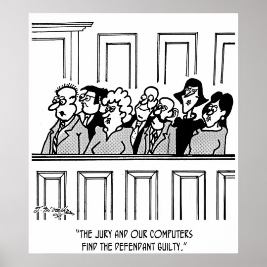 Jury Cartoon 2640 Poster | Zazzle.com