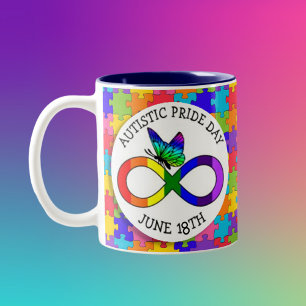 Just 18th is Autistic Pride Day Two-Tone Coffee Mug
