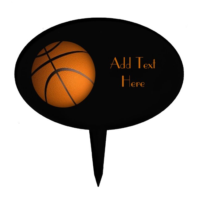 Just a Ball Basketball Sport Custome Text Cake Top Topper (Front)