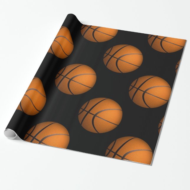 Just a Ball Basketball Sport Gift Wrap (Unrolled)