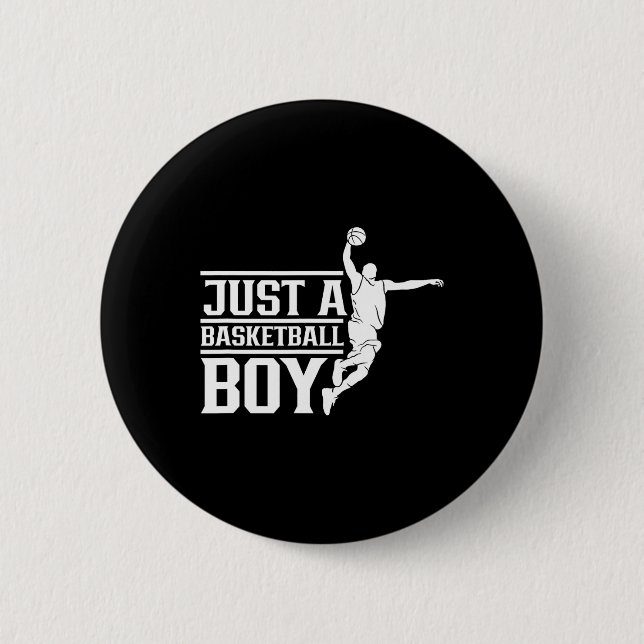 Just A Basketball Boy Coach Player Team Match  Button (Front)