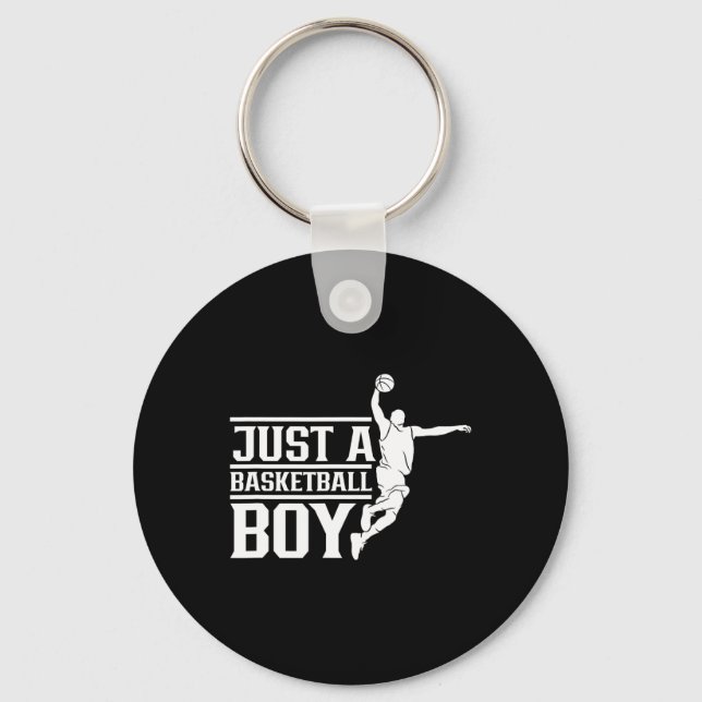 Just A Basketball Boy Coach Player Team Match  Keychain (Front)