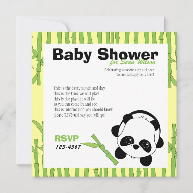 Just a Bit of Bamboo Invitation (Front)