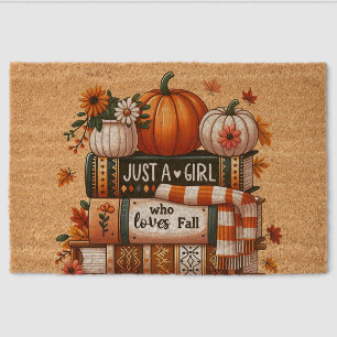 Just a Bookish Girl Who Loves Fall Fiber Doormat