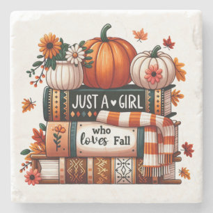 Just a Bookish Girl Who Loves Fall Stone Coaster