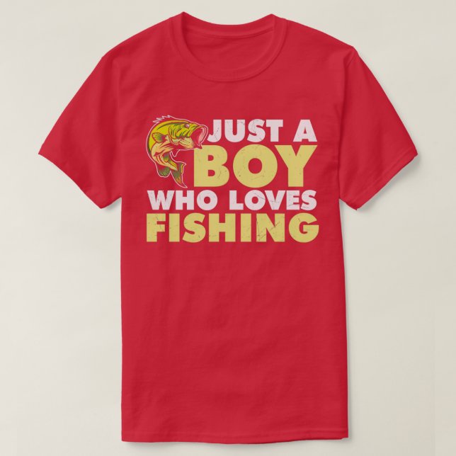 Just a boy who likes fishing T-Shirt (Design Front)