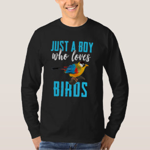Just A Boy Who Love Birds Watching Bird Watcher Bi T-Shirt