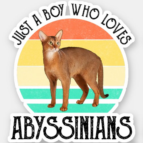 Just A Boy Who Loves Abyssinians Sticker